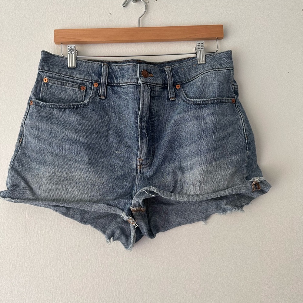 Madewell Blue Jean Shorts Distressed High-Waisted